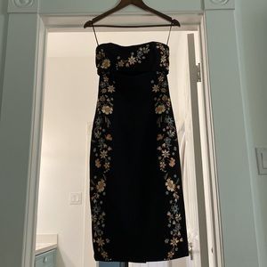 Cinq A Sept Embroidered Cut Out Black Dress